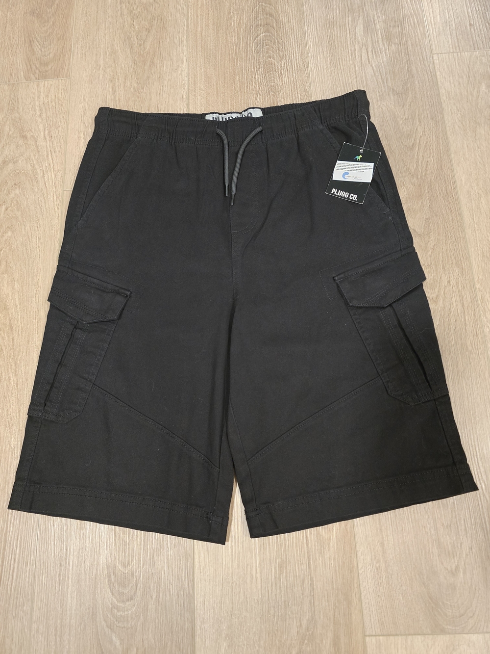 Plugg Co. Boys Cargo Shorts Black Size XL 18 NWT